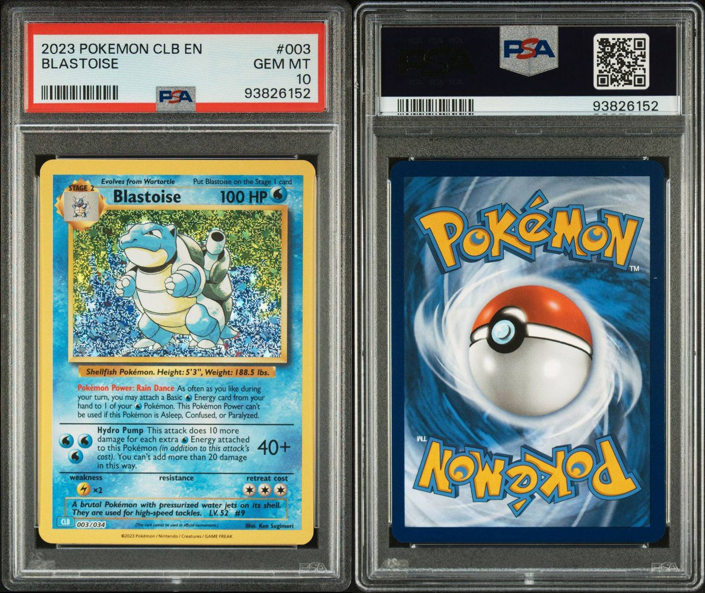 PSA 10 Blastoise / 2023 Pokémon Trading Card Classic Collection / English