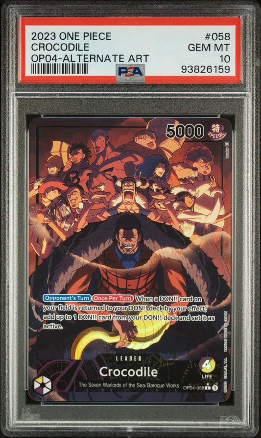 PSA 10 Crocodile Alt Art / 2023 One Piece OP04-058 / English