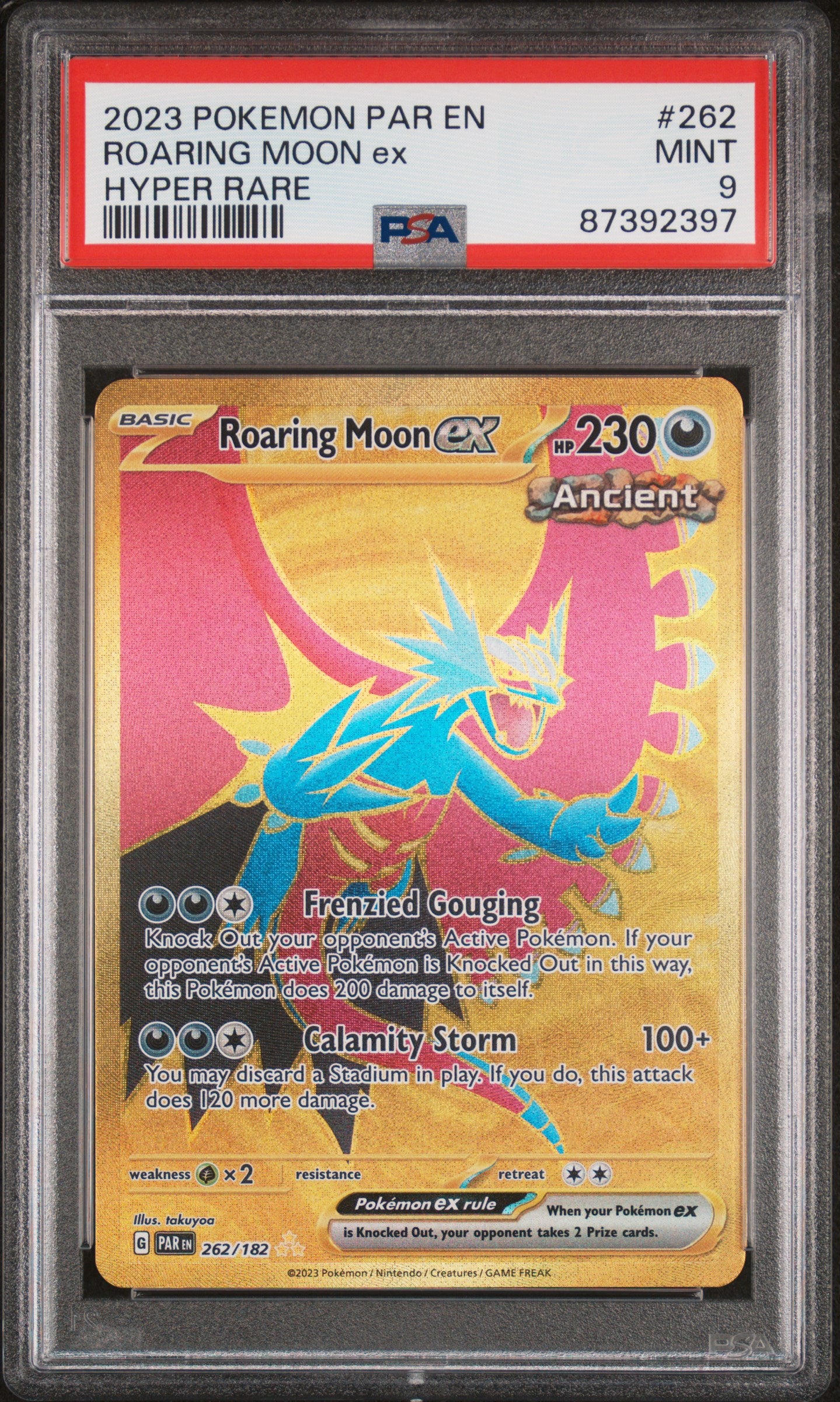 PSA 9 Roaring Moon ex / Pokémon PAR EN-PARADOX RIFT