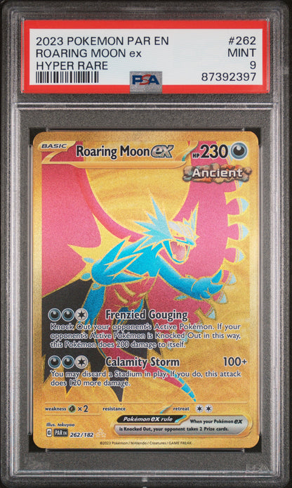 PSA 9 Roaring Moon ex / Pokémon PAR EN-PARADOX RIFT