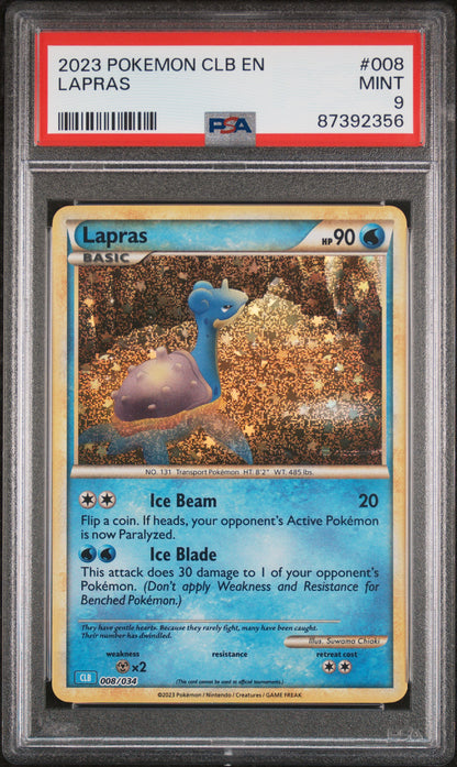 PSA 9 Lapras / Pokémon CLB-TRADING CARD GAME CLASSIC BLASTOISE & SUICUNE ex DECK