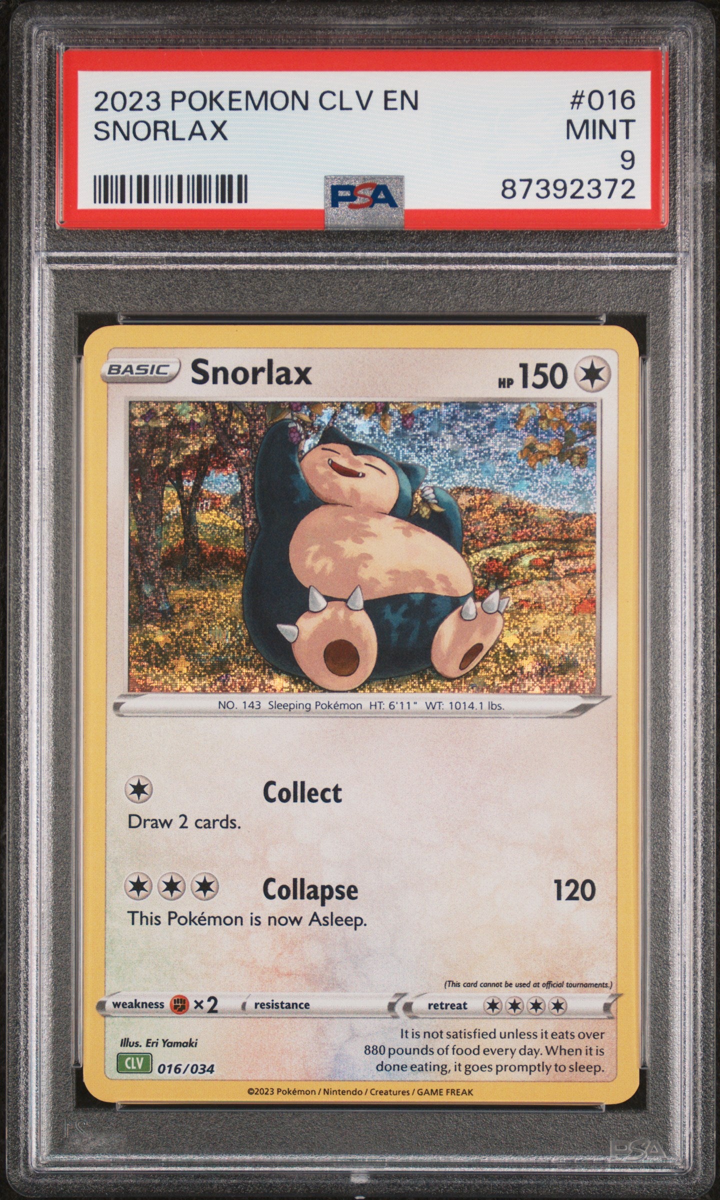 PSA 9 Snorlax / Pokémon CLV-TRADING CARD GAME CLASSIC VENUSAUR & LUGIA ex DECK