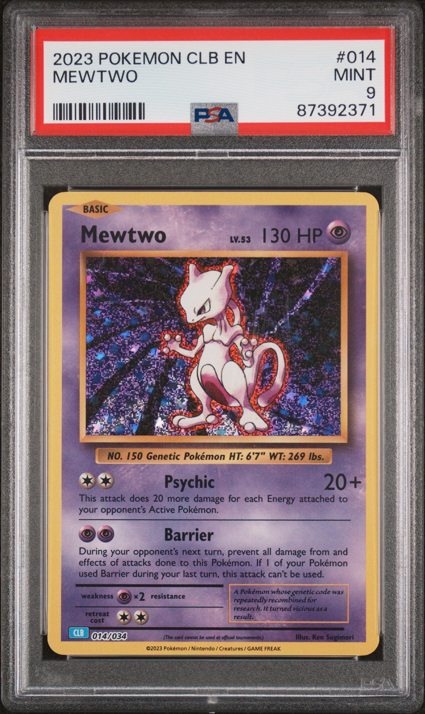 PSA 9 Mewtwo / Pokémon CLB-TRADING CARD GAME CLASSIC BLASTOISE & SUICUNE ex DECK